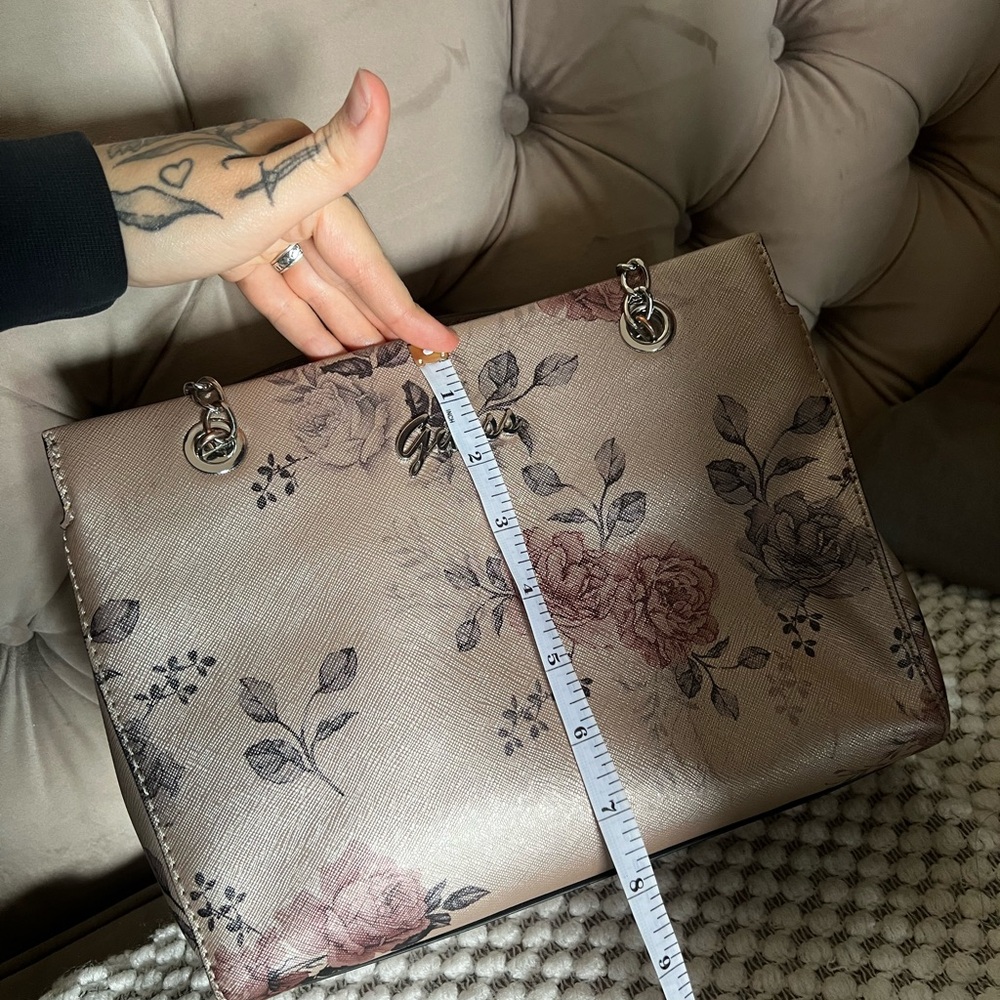 Guess Floral Shoulder Bag and Wallet - Pink and Gray - Picture 8 of 9